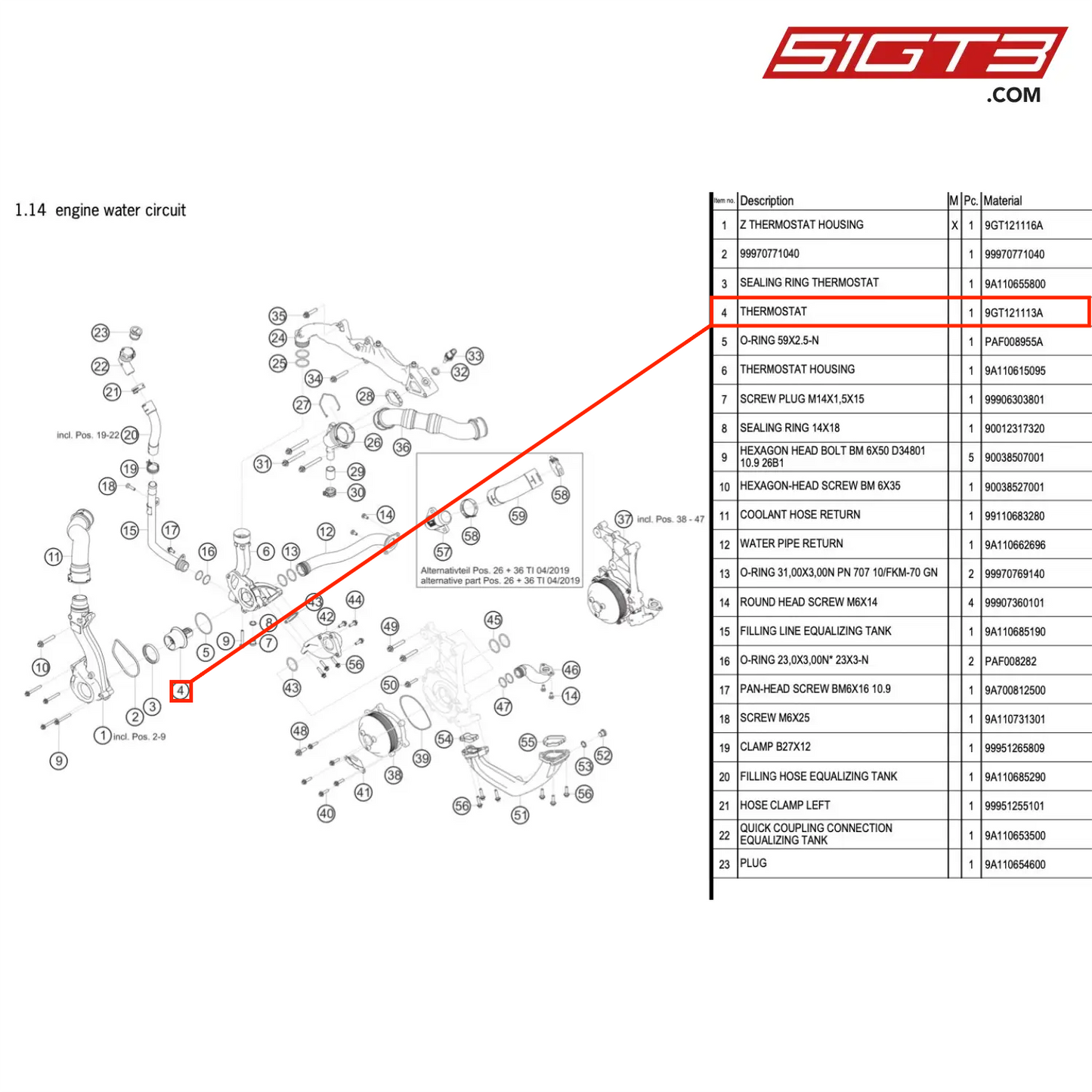 THERMOSTAT - 9GT121113A [PORSCHE 991.1 GT3 Cup (2017)]