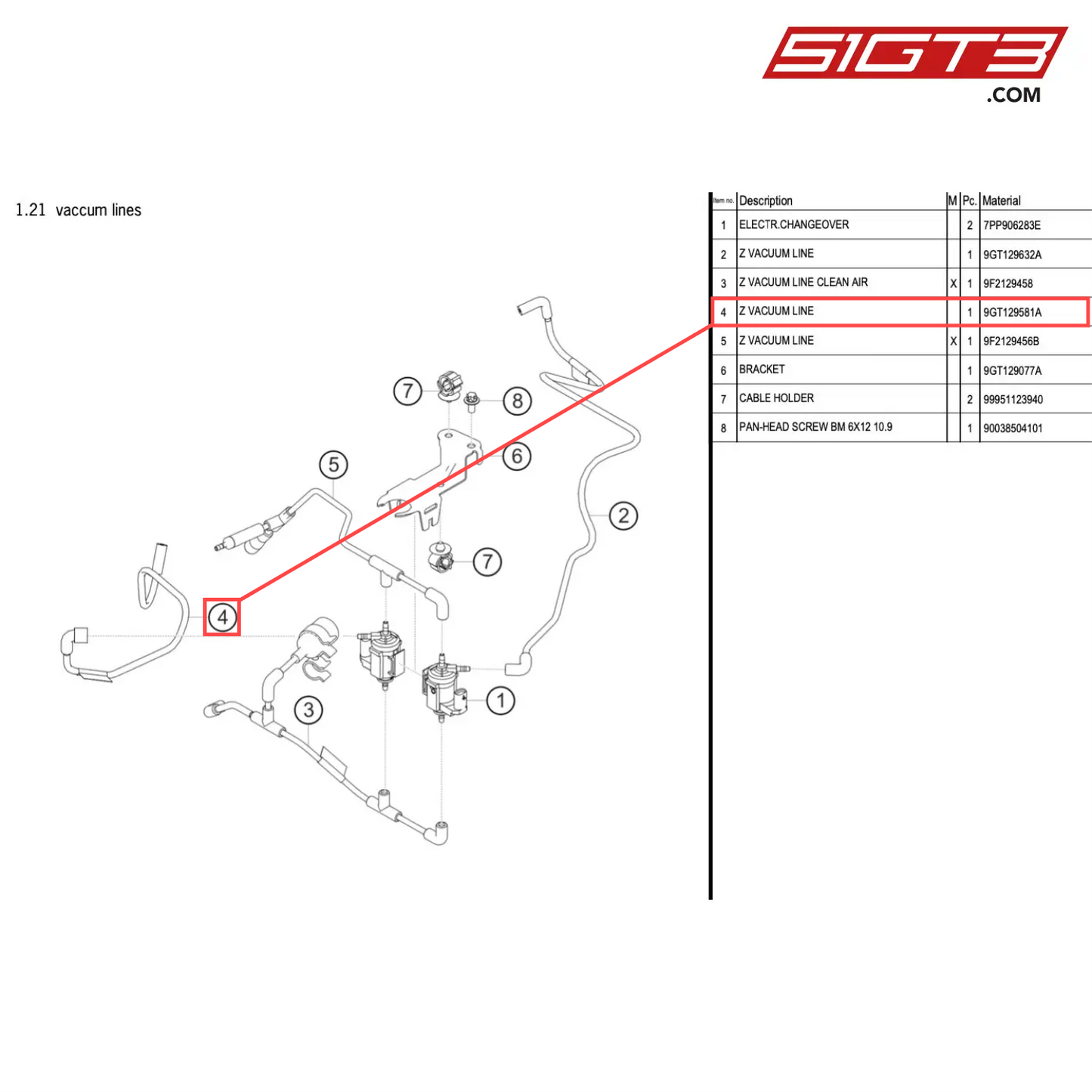 Z VACUUM LINE - 9GT129581A [PORSCHE 718 Cayman GT4 RS Clubsport]