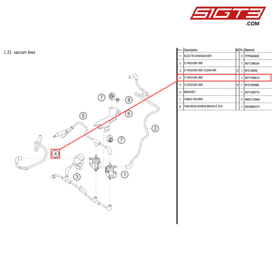 Z VACUUM LINE - 9GT129581A [PORSCHE 718 Cayman GT4 RS Clubsport]