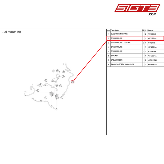 Z VACUUM LINE - 9GT129632A [PORSCHE 992.1 GT3 Cup]