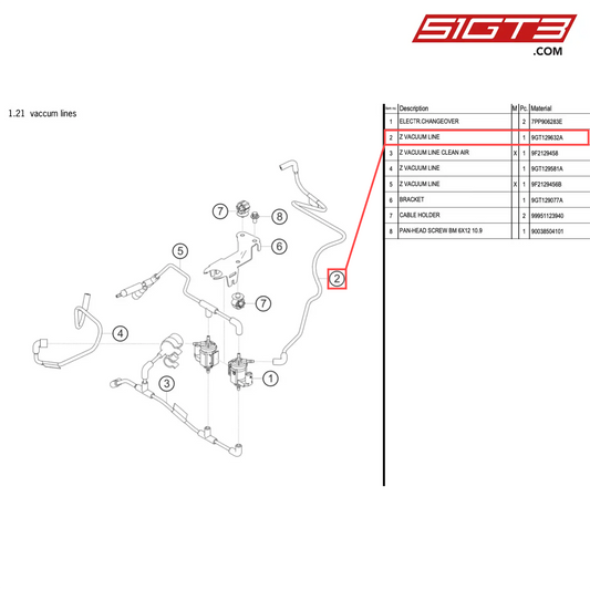 Z VACUUM LINE - 9GT129632A [PORSCHE 718 Cayman GT4 RS Clubsport]