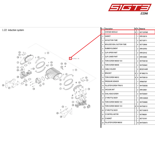 Z INTAKE MODULE - 9GT129766E [PORSCHE 911 GT3 Cup Type 992]