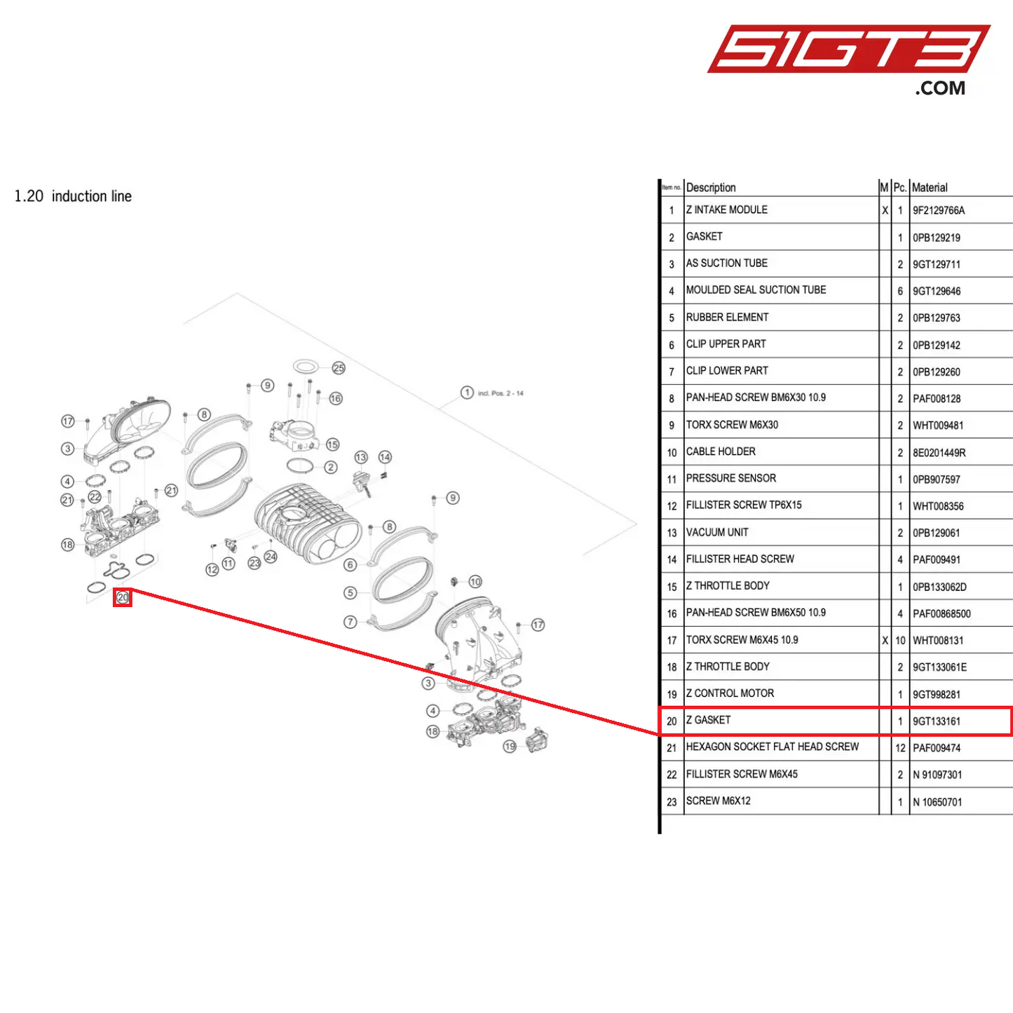 Z GASKET - 9GT133161 [PORSCHE 718 Cayman GT4 RS Clubsport]