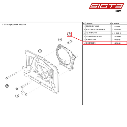 TULEJA DYSTANSOWA - 9GT253185 [PORSCHE 992.1 GT3 Cup]