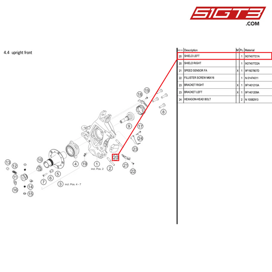 SHIELD LEFT - 9GT407721A [PORSCHE 992.1 GT3 Cup]