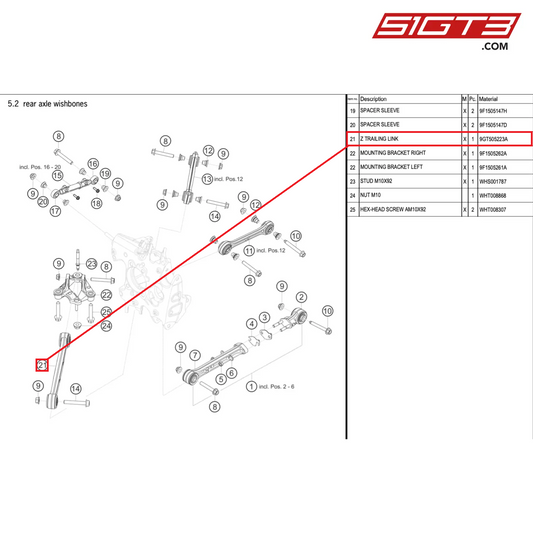 Z TRAILING LINK - 9GT505223A [PORSCHE 992.1 GT3 Cup]