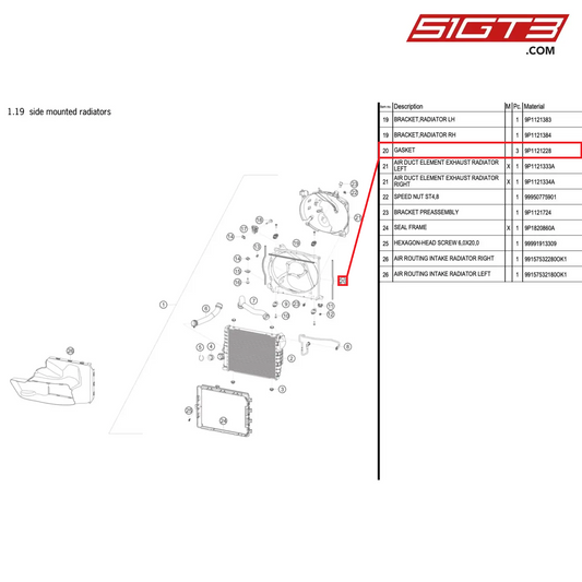 GASKET - 9P1121228 [PORSCHE 991.1 GT3 Cup (2017)]