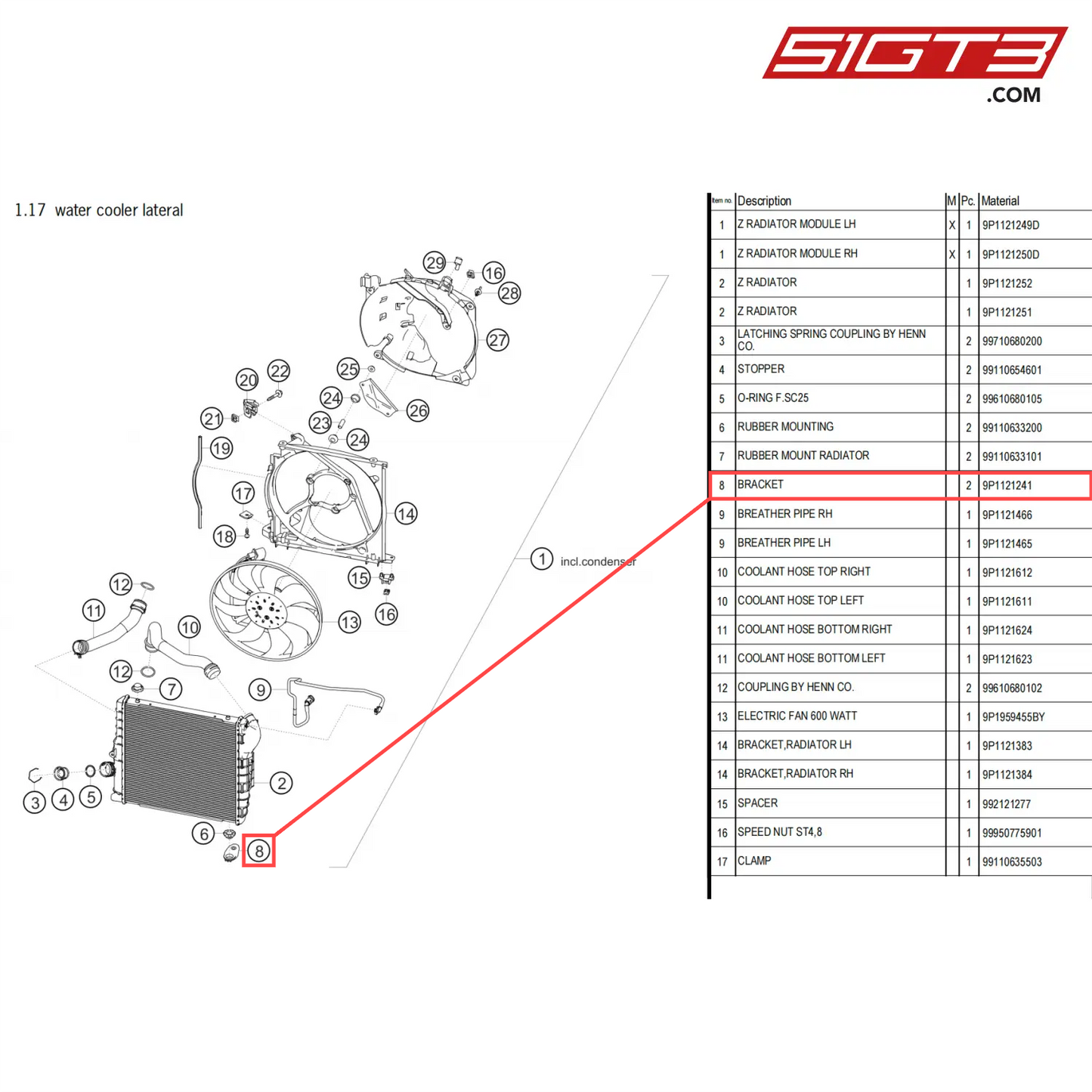 BRACKET - 9P1121241 [PORSCHE 718 Cayman GT4 Clubsport]