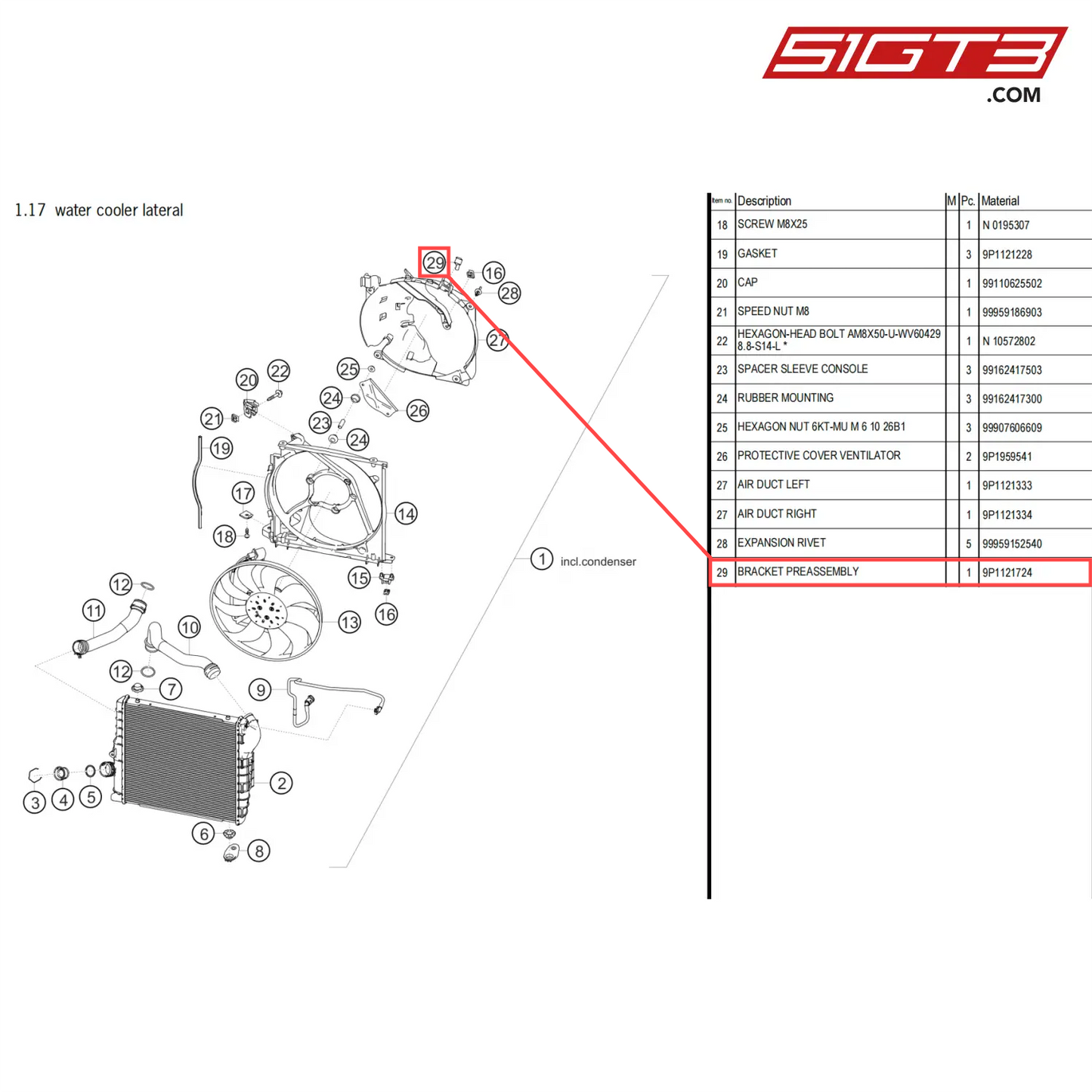 BRACKET PREASSEMBLY - 9P1121724 [PORSCHE 718 Cayman GT4 Clubsport]