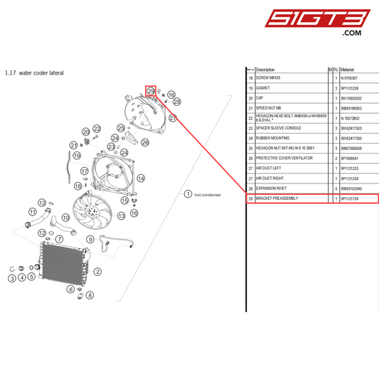 BRACKET PREASSEMBLY - 9P1121724 [PORSCHE 718 Cayman GT4 Clubsport]