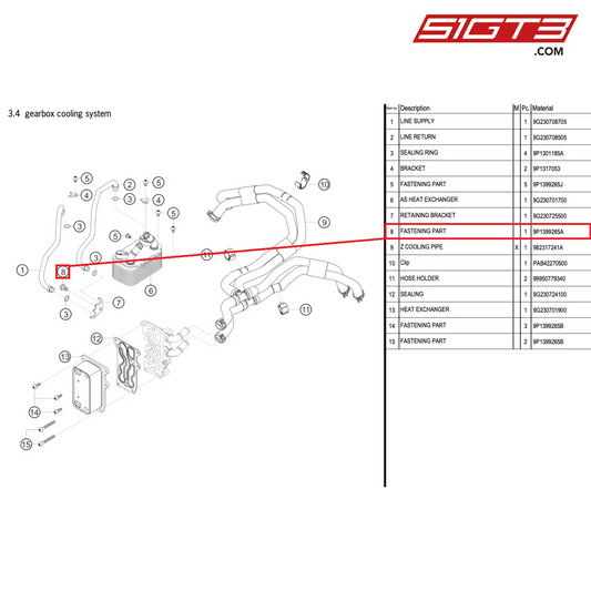 FASTENING PART - 9P1399265A [PORSCHE 718 Cayman GT4 RS Clubsport]