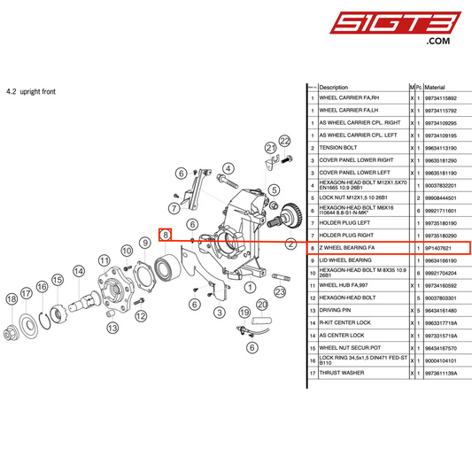 Z WHEEL BEARING FA - 9P1407621 [PORSCHE 997.2 GT3 Cup]