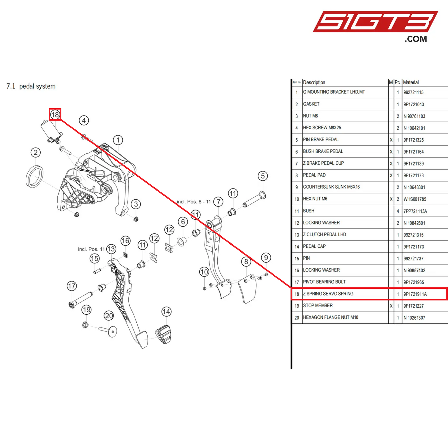 Z SPRING SERVO SPRING - 9P1721911A [PORSCHE 911 GT3 Cup Type 992]