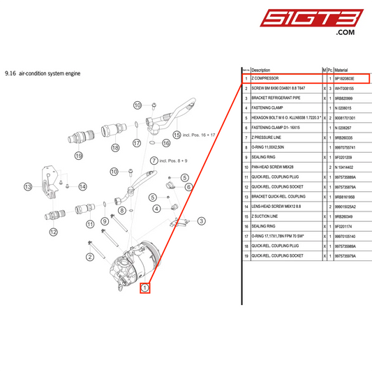 Z COMPRESSOR - 9P1820803E [PORSCHE 992.1 GT3 R]
