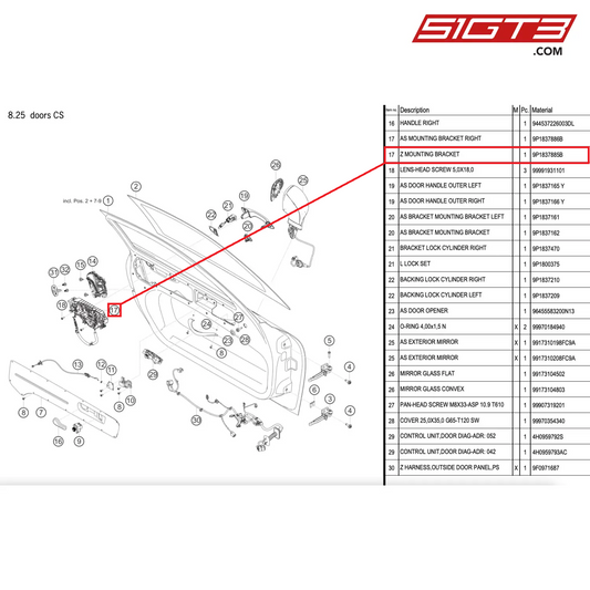 Z MOUNTING BRACKET - 9P1837885B [PORSCHE 911 GT2 RS Clubsport]