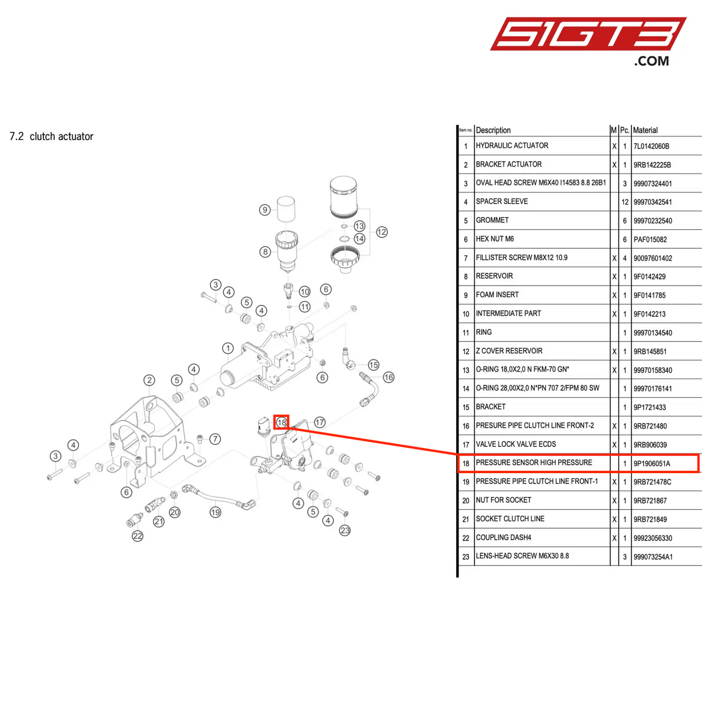 PRESSURE SENSOR HIGH PRESSURE - 9P1906051A [PORSCHE 992.1 GT3 R]