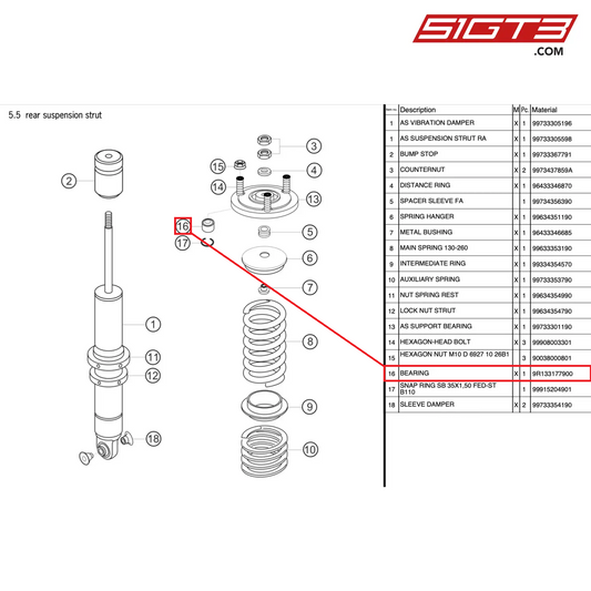 CUSCINETTO - 9R133177900 [PORSCHE 997.2 GT3 Cup]