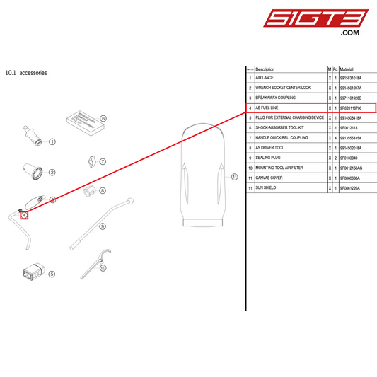 AS FUEL LINE - 9R620116700 [PORSCHE 991.2 GT3 R]