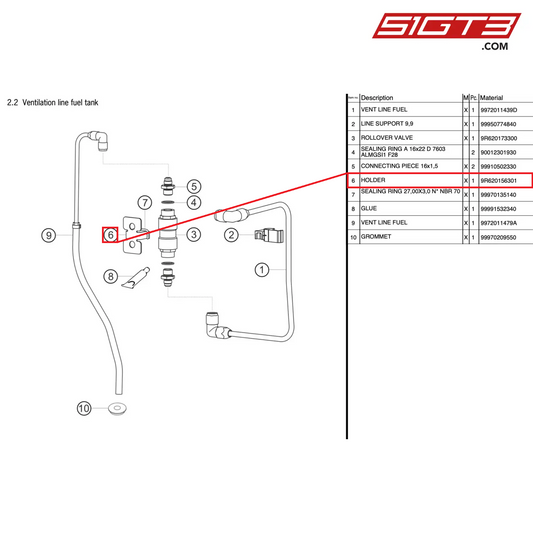 HALTER - 9R620156301 [PORSCHE 997.2 GT3 Cup]