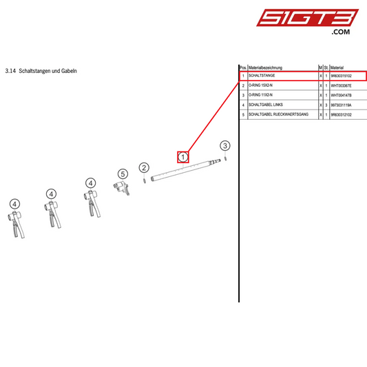 SHIFT ROD - 9R630315102 [PORSCHE 997.1 GT3 R]