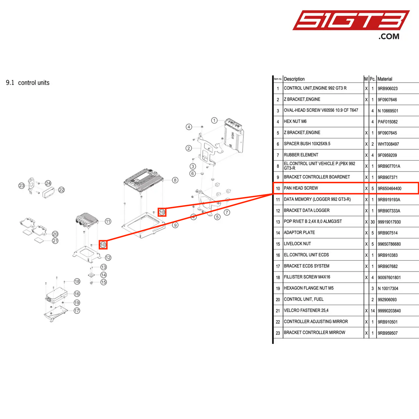 PAN HEAD SCREW - 9R650464400 [PORSCHE 992.1 GT3 R]