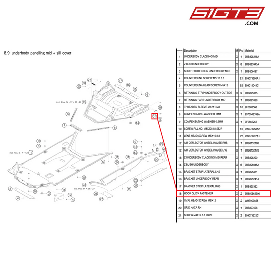 HOOK QUICK FASTENER - 9R650562900 [PORSCHE 992.1 GT3 R]