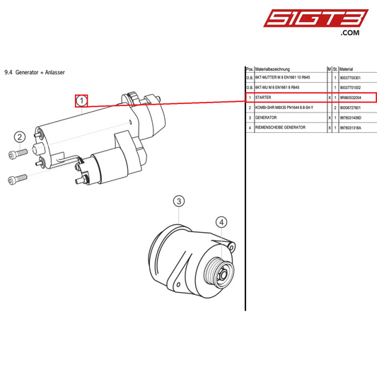 STARTER - 9R660532004 [PORSCHE 997.1 GT3 R]
