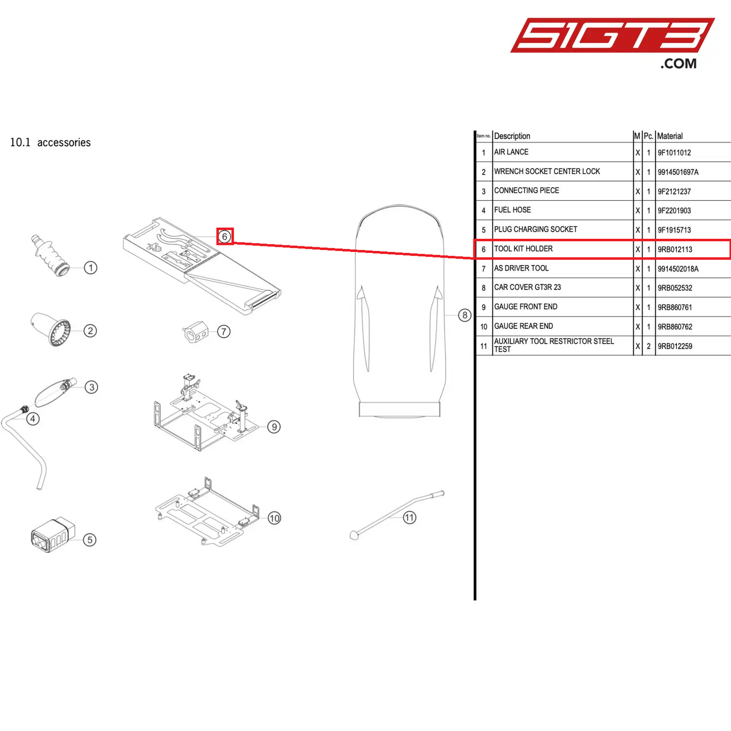 TOOL KIT HOLDER - 9RB012113 [PORSCHE 992.1 GT3 R]