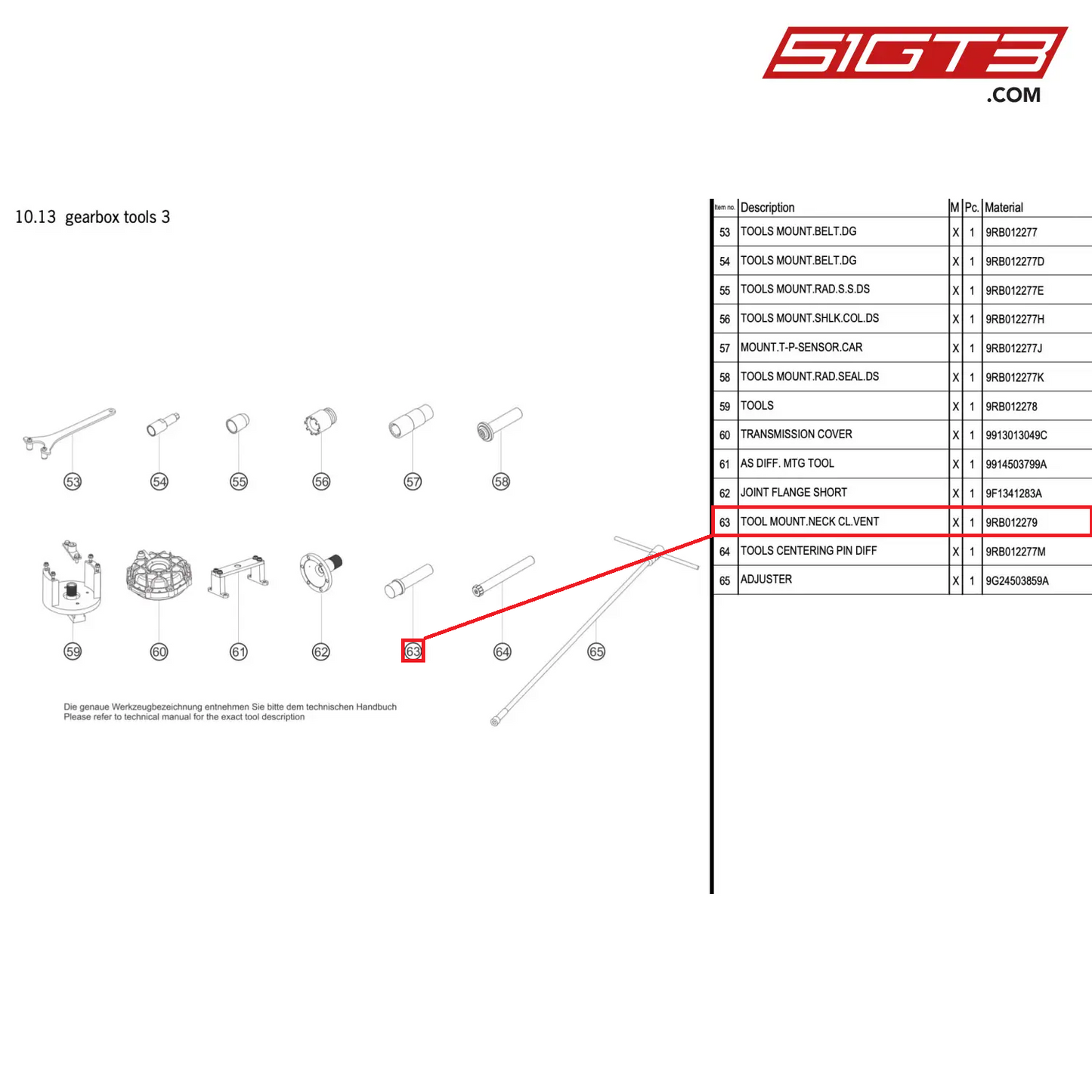 TOOL MOUNT.NECK CL.VENT - 9RB012279 [PORSCHE 911 GT3 R Type 992 (GEN 1)]