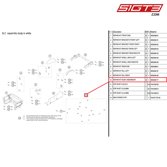 REPAIR KIT BUSH UNDERBODY - 9RB098177 [PORSCHE 992.1 GT3 R]