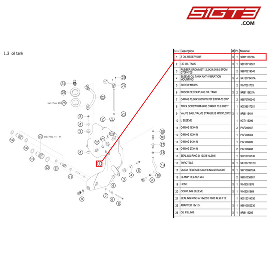 Z OIL RESERVOIR - 9RB115373A [PORSCHE 992.1 GT3 R]