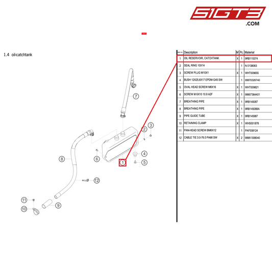 OIL RESERVOIR, CATCHTANK - 9RB115374 [PORSCHE 992.1 GT3 R]