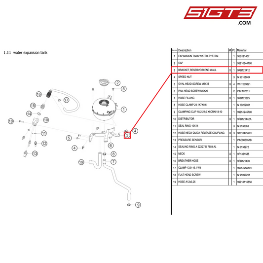 BRACKET,RESERVOIR END WALL - 9RB121412 [PORSCHE 992.1 GT3 R]