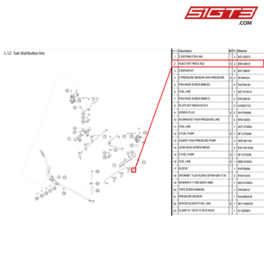 INJECTOR TRIPLE R23 - 9RB128515 [PORSCHE 992.1 GT3 R]