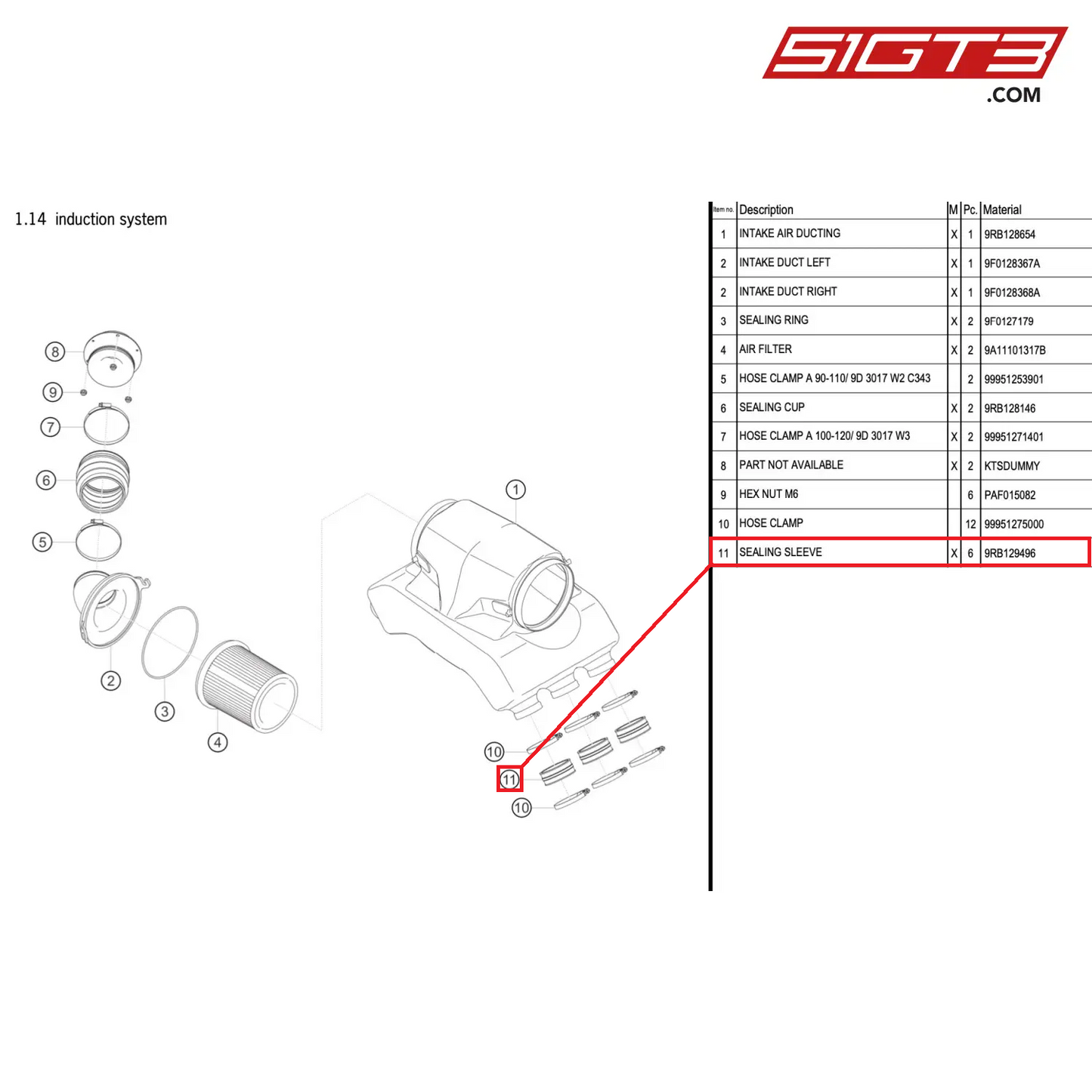 SEALING SLEEVE - 9RB129496 [PORSCHE 992.1 GT3 R]