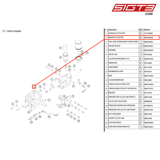 BRACKET ACTUATOR - 9RB142225B [PORSCHE 992.1 GT3 R]