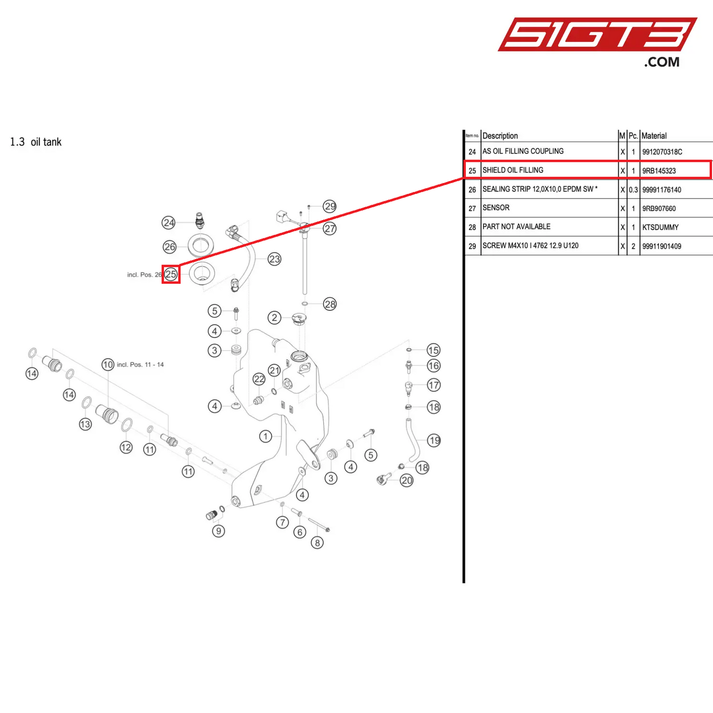 SHIELD OIL FILLING - 9RB145323 [PORSCHE 911 GT3 R Type 992 (GEN 1)]