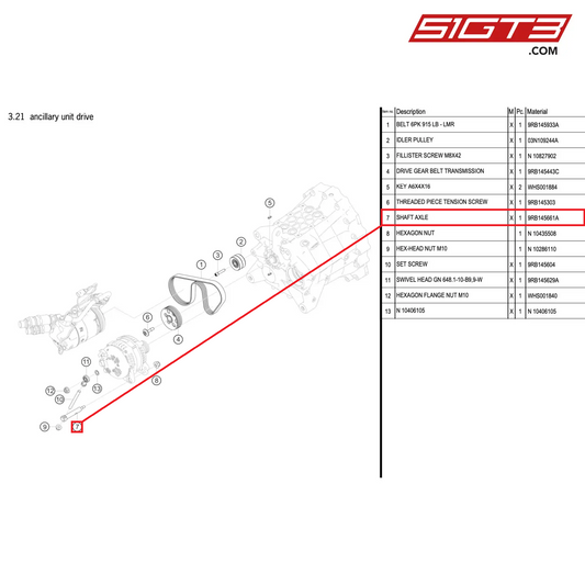 SHAFT AXLE - 9RB145661A [PORSCHE 992.1 GT3 R]