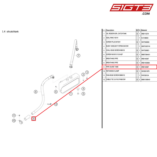 PIPE GUIDE TUBE - 9RB145987 [PORSCHE 992.1 GT3 R]