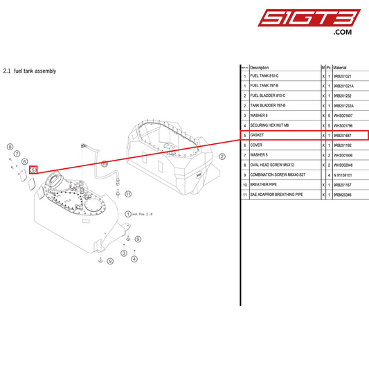 GASKET - 9RB201687 [PORSCHE 992.1 GT3 R]