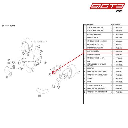 INSULATION SHEET LH - 9RB251415A [PORSCHE 992.1 GT3 R]
