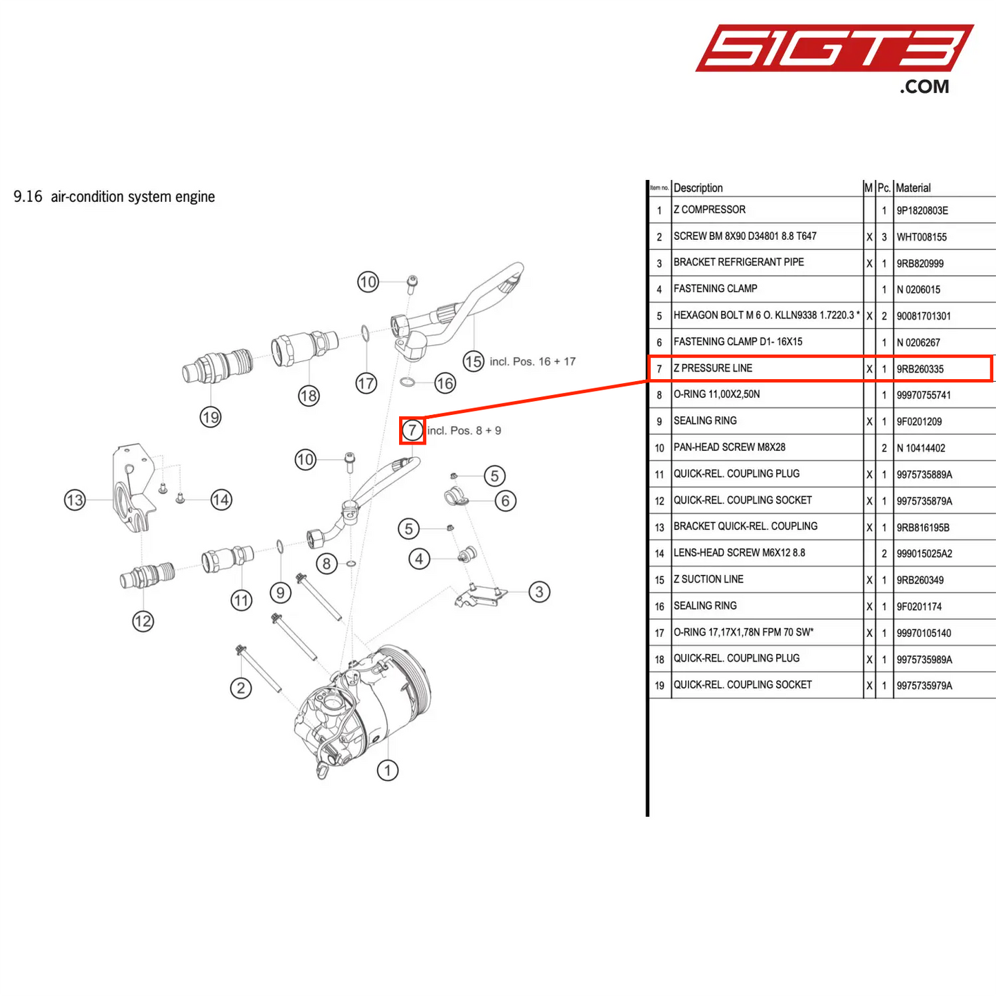 Z PRESSURE LINE - 9RB260335 [PORSCHE 992.1 GT3 R]