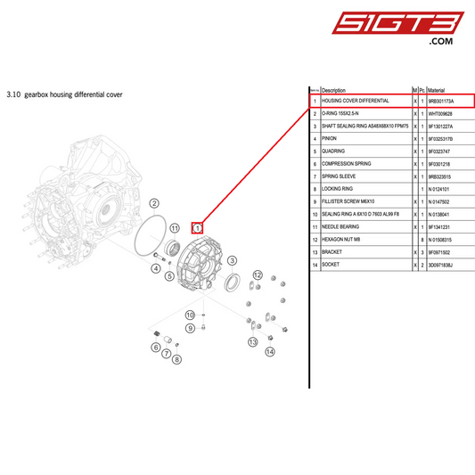 HOUSING COVER DIFFERENTIAL - 9RB301173A [PORSCHE 992.1 GT3 R]