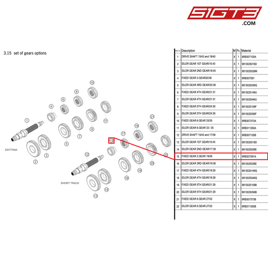 FIXED GEAR 3.GEAR 19/36 - 9RB307091A [PORSCHE 992.1 GT3 R]