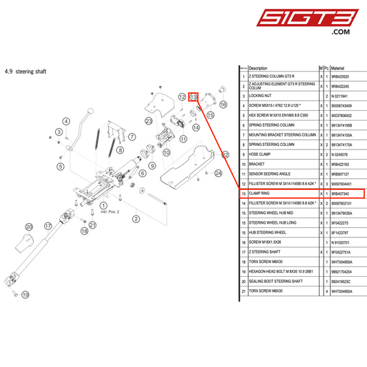 CLAMP RING - 9RB407340 [PORSCHE 992.1 GT3 R]