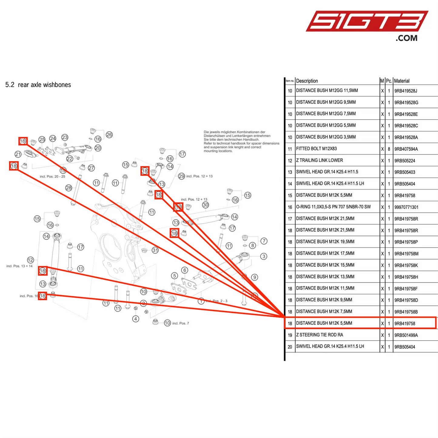 DISTANCE BUSH M12K 5,5MM - 9RB419758 [PORSCHE 992.1 GT3 R]