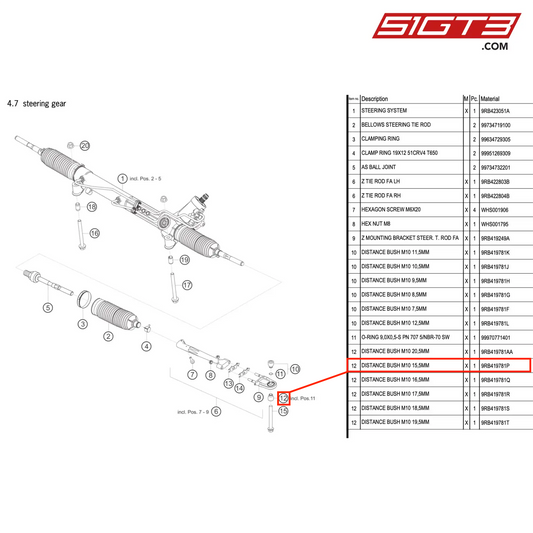 DISTANCE BUSH M10 15,5MM - 9RB419781P [PORSCHE 992.1 GT3 R]