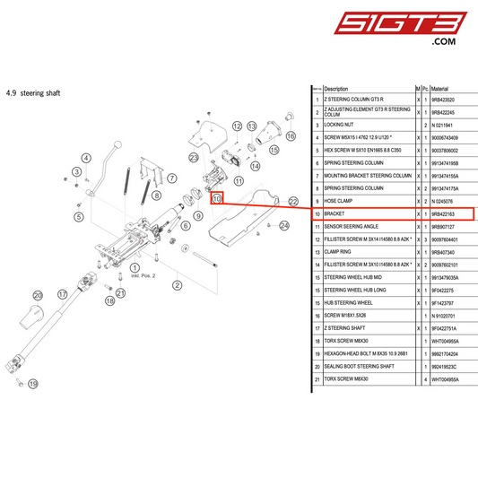 BRACKET - 9RB422163 [PORSCHE 992.1 GT3 R]