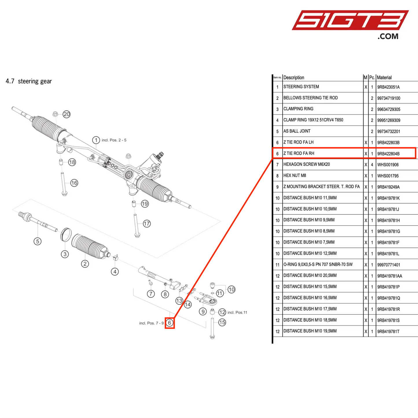 Z TIE ROD FA RH - 9RB422804B [PORSCHE 992.1 GT3 R]