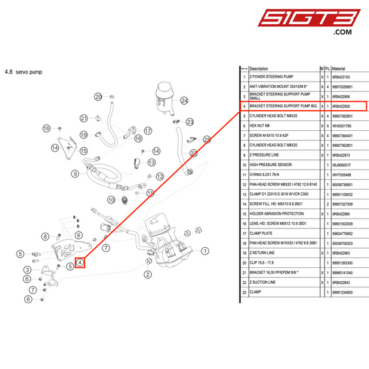 BRACKET STEERING SUPPORT PUMP BIG - 9RB422926 [PORSCHE 992.1 GT3 R]